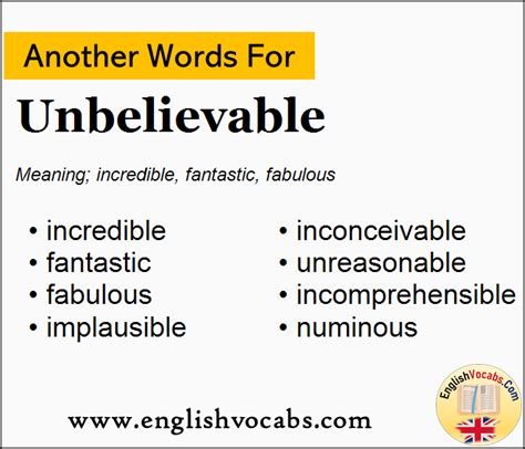 unbelievable meaning|another word for unbelievable.